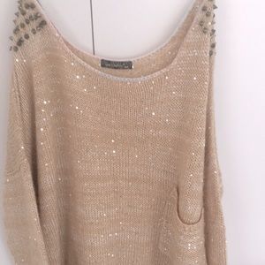 GED LONDON Studded Shoulder Sequins Sweater - M/L